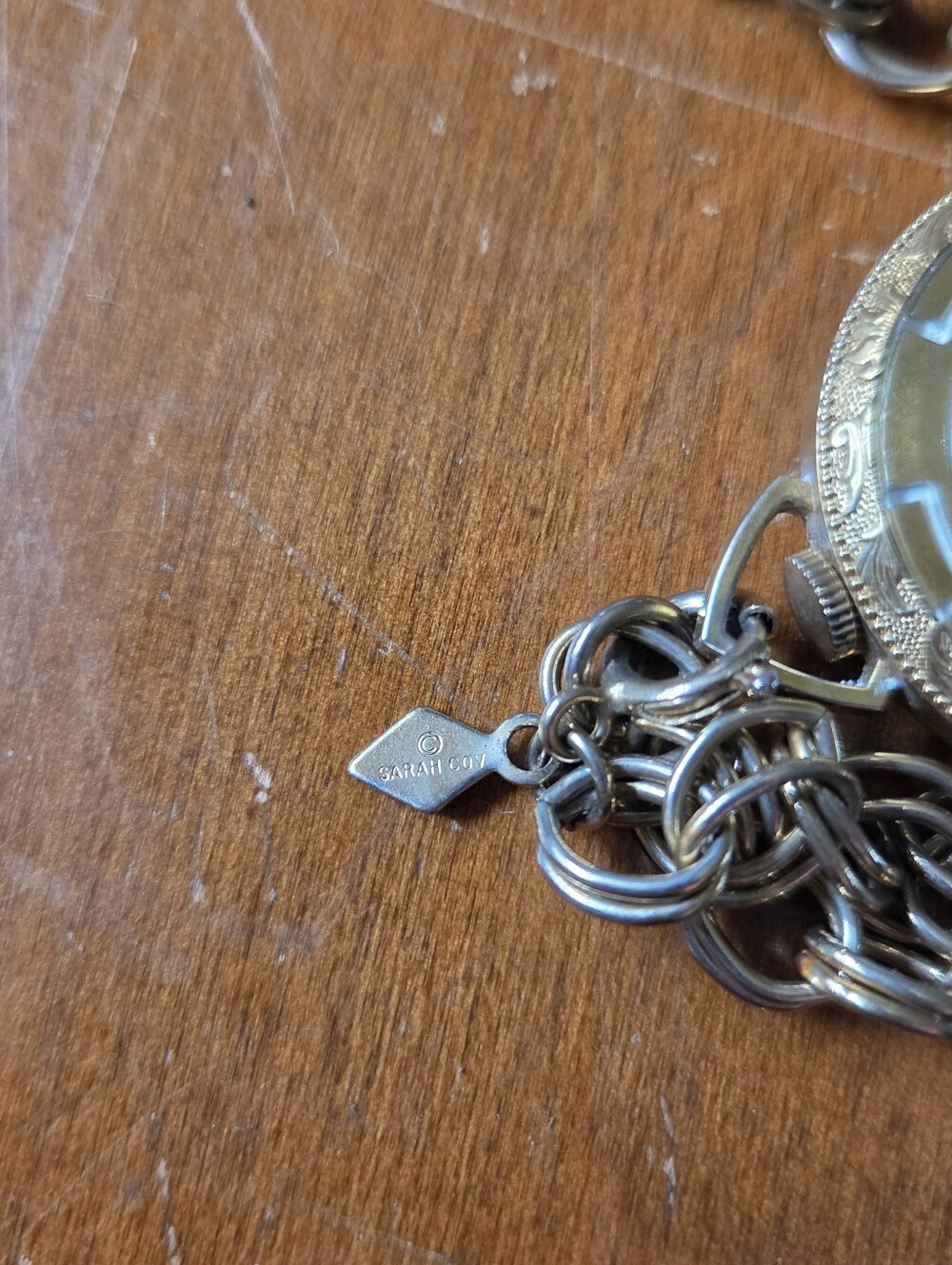 Vintage Sarah Coventry Ladies Pocket Watch DOESN'T WORK, FOR PARTS 18.5in - Picture 6 of 8